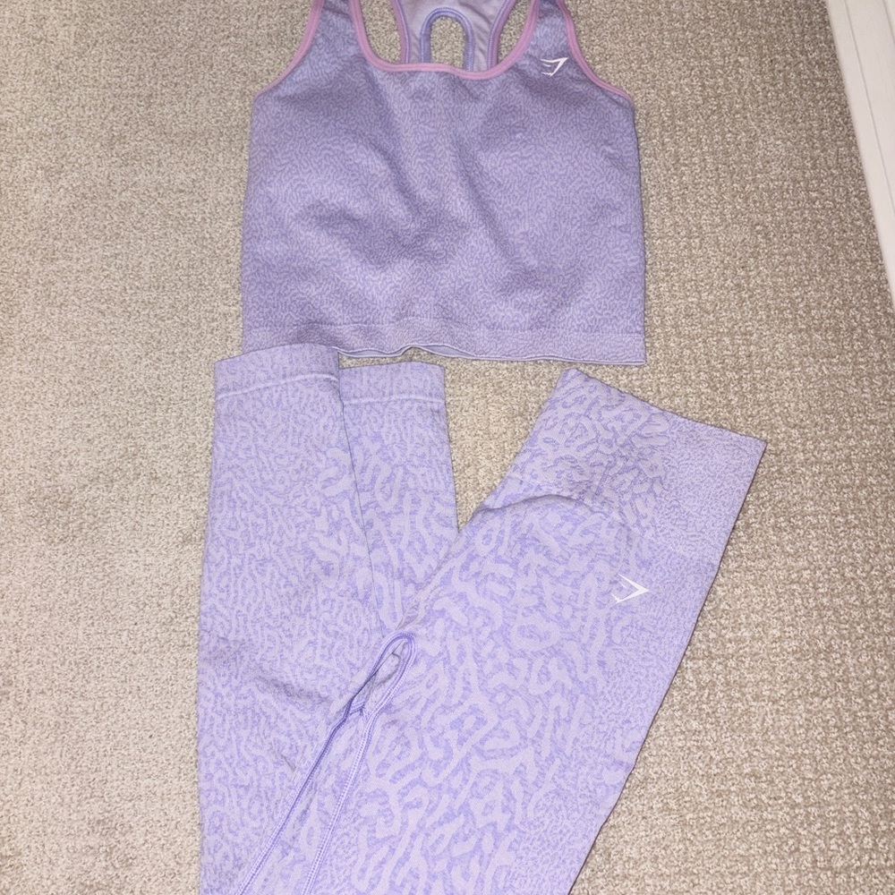 Gymshark Lavender Leggings and Top Set